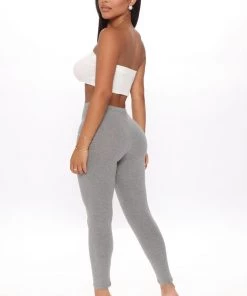Fashion Nova Lean On Me Leggings - Heather Grey Teddies & Babydolls
