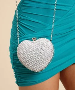 Fashion Nova So In Love Clutch - Silver