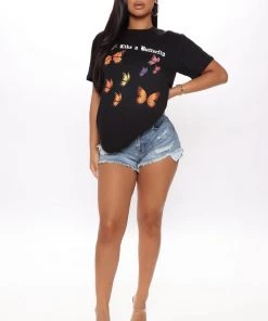 Fashion Nova Teddies & Babydolls Float Like A Butterfly Tee - Black 9 Fashion Nova Teddies & Babydolls Float Like A Butterfly Tee - Black