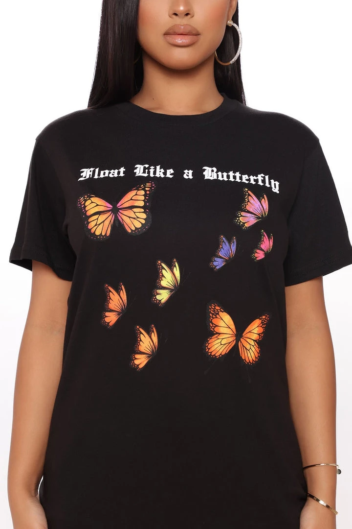 Fashion Nova Teddies & Babydolls Float Like A Butterfly Tee - Black 3 Fashion Nova Teddies & Babydolls Float Like A Butterfly Tee - Black
