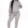 Fashion Nova Lounge Sets Look Again Joggers - Charcoal