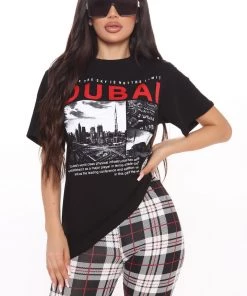 Fashion Nova Trips To Dubai Short Sleeve Top II - Black Teddies & Babydolls