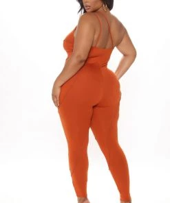 FashionNob Casual Nights Jumpsuit - Copper Teddies & Babydolls