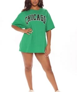 FashionNob Chicago Tunic Top - Kelly Green Teddies & Babydolls