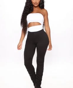 Mysite Influencer Looks Stacked Honey High Rise Pant - Black