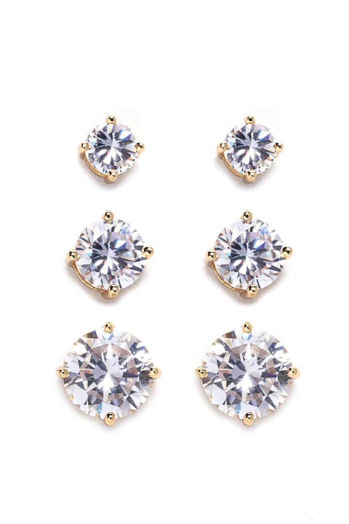 Fashion Nova Best Sellers Stud Berry Earring Set - Gold 1 Fashion Nova Best Sellers Stud Berry Earring Set - Gold