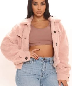 Fashion Nob A Little Warmer Faux Fur Jacket - Mauve