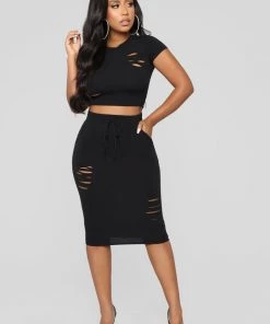 FashionNob Teddies & Babydolls Casual Lover Skirt - Black