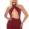 Mysite Club Always Out Sequin Mini Dress - Burgundy