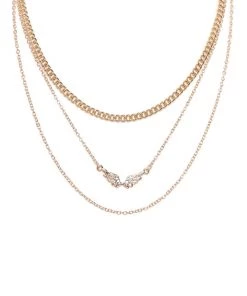 Fashion Nova Wings Of An Angel Layered Necklace - Gold Teddies & Babydolls