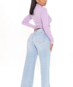 Fashion Nova Teddies & Babydolls Perfect Timing Crop Top - Lavender