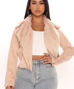 Fashion Nob Furbulous Faux Suede Jacket - Tan Teddies & Babydolls