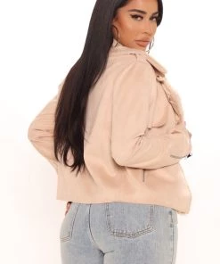 Fashion Nob Furbulous Faux Suede Jacket - Tan Teddies & Babydolls