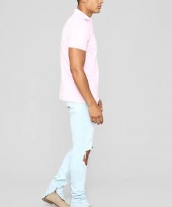 Fashion Nova Wilson Short Sleeve Polo - Pink New Today