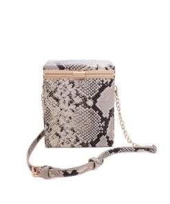 Fashion Nova Teddies & Babydolls Snakes Bite Back Box Bag - Tan