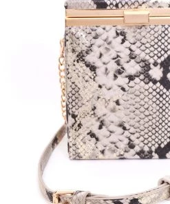 Fashion Nova Teddies & Babydolls Snakes Bite Back Box Bag - Tan