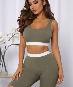 Fashion Nova Staying The Night PJ Short Set - Olive