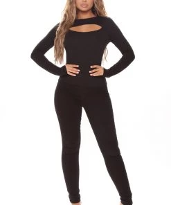 FashionNob Teddies & Babydolls Caught In The Moment Top - Black