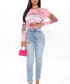 Fashion Nova The Real Deal High Rise Mom Jeans - Light Blue Wash