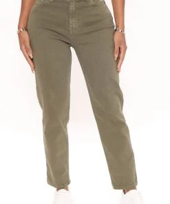 Fashion Nova World's Greatest Mom Jeans - Olive
