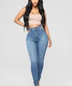 Mysite New Today Dare Devil High Rise Skinny Jeans - Medium Blue Wash