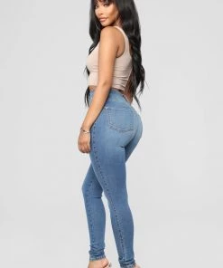 Mysite New Today Dare Devil High Rise Skinny Jeans - Medium Blue Wash