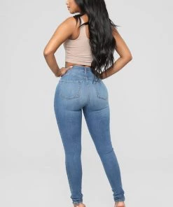 Mysite New Today Dare Devil High Rise Skinny Jeans - Medium Blue Wash