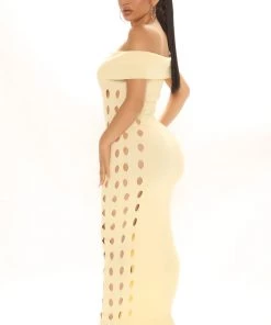 FashionNob All Night Sweater Maxi Dress - Cream