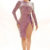 Mysite Martini Mamí Sequin Mini Dress - Purple