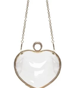 Fashion Nova Formal Dresses Clear Hearted Clutch - Clear