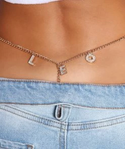 FashionNob Big Leo Energy Thong Panty - White/Gold