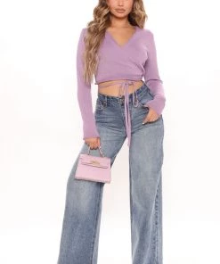 FashionNob Big Playa High Rise Wide Leg Jeans - Medium Blue Wash