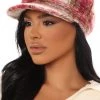 FashionNob Aren't You Lovely Cabbie Hat - Burgundy/combo Teddies & Babydolls