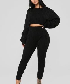 Fashion Nova Meet Me Half Way Sweater - Black Teddies & Babydolls
