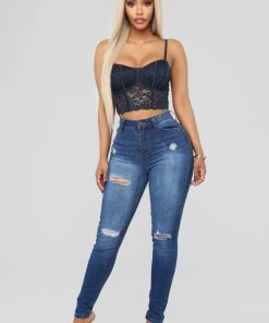 Fashion Nova Hannah High Rise Jeans - Dark Denim Best Sellers