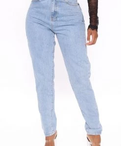 Fashion Nova Let's Rewind Mom Jeans - Light Blue Wash