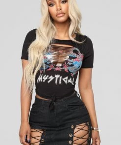 Fashion Nova Mystical Tee - Black