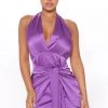 Fashion Nova Liliana Halter Mini Dress - Purple DRESSES