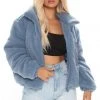 Fashion Nob Cabin Fever Sherpa Jacket - Slate Blue