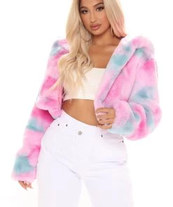 Fashion Nob Keep You Close Jacket - Pink/combo Winter Blowout