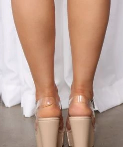 Fashion Nova Clearly A Vibe Platform Wedges - Nude