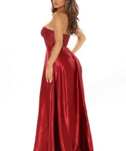 Fashion Nova Live For Tonight Satin Maxi Gown - Burgundy DRESSES 10 Fashion Nova Live For Tonight Satin Maxi Gown - Burgundy DRESSES