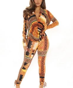 Fashion Nova SETS Show Me Love Legging Set - Yellow/combo