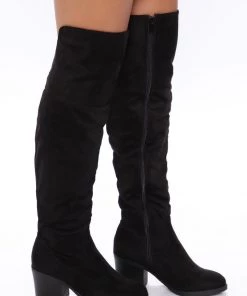 Fashion Nova Downtown Love Boots - Black