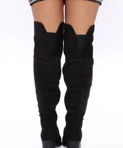 Fashion Nova Downtown Love Boots - Black