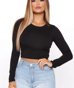 Fashion Nova Sunsets On Venice Backless Long Sleeve Top - Black 10 Fashion Nova Sunsets On Venice Backless Long Sleeve Top - Black