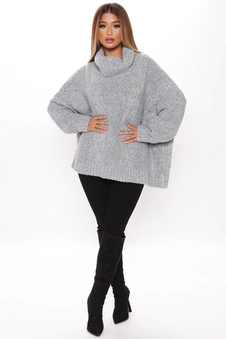 Fashion Nova Waiting For You Sweater - Grey 2 Fashion Nova Waiting For You Sweater - Grey