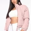 Fashion Nob Cover Your Tracks Puffer Jacket - Mauve Teddies & Babydolls