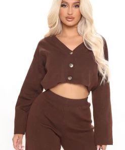 Fashion Nova SETS Say Less Sweater Pant Set - Brown