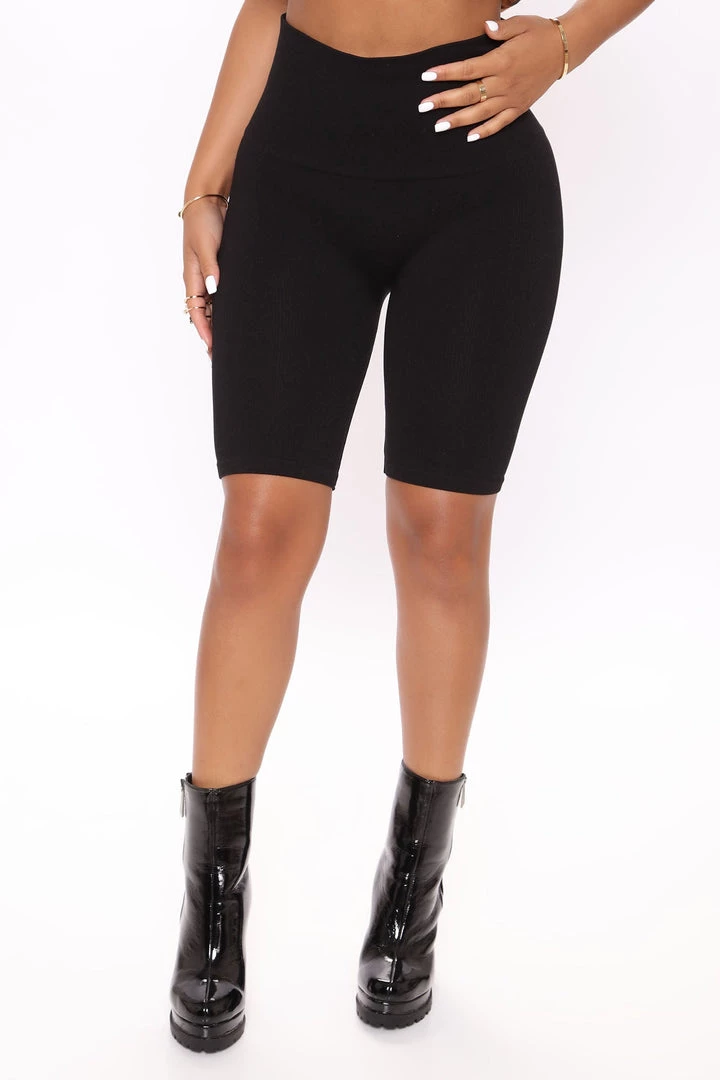 Mysite Tia Seamless Tummy Tuck Biker Shorts - Black New Today 2 Mysite Tia Seamless Tummy Tuck Biker Shorts - Black New Today